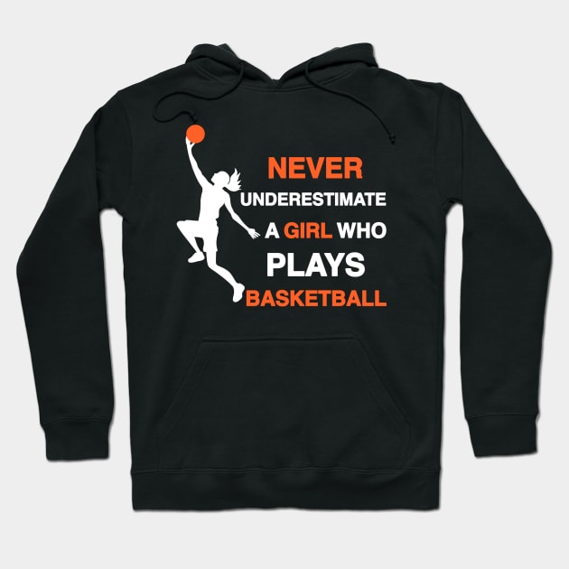 Never Underestimate a Girl Who Plays Basketball Hoodie by ButterflyX